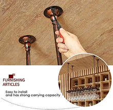 LDM Portabottiglie da Vino in Metallo Calici Portabottiglie in Vetro Armadietti da Vino sospesi a Parete [Altezza 25,6"-41,3" Regolabile] - Telaio in Bronzo (Dimensioni: 150 cm)