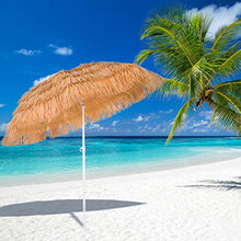 Kingsleeve Ombrellone da spiaggia Mare Hawaii in Paglia sintetica Ø 160cm Altezza: 180 cm inclinabile regolabile robusto e stabile beige