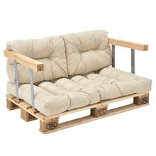 [en.casa] Cuscini per Divano Palette Euro - mobili DIY - Cuscini Divano per Palette per Dentro - Ideale per Salotto - Giardino d´Inverno (1 x Cuscino per Il Sedile e 2 x Cuscino per Schienale) Beige