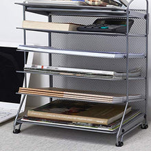 LYM &ripiano di stoccaggio Scaffalature Multifunzionali Simple Metal Office Study Room Informazioni sui File Rack 6 Livelli di Finitura per Ripiani Scaffale di Finitura