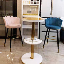 CMX-Barhocker Set di 2 sgabelli da Bar Moderni in Velluto, sgabelli da Cucina con Schienale e poggiapiedi, sgabelli da Bar Sedia da Pranzo in Altezza, Rosa e Blu