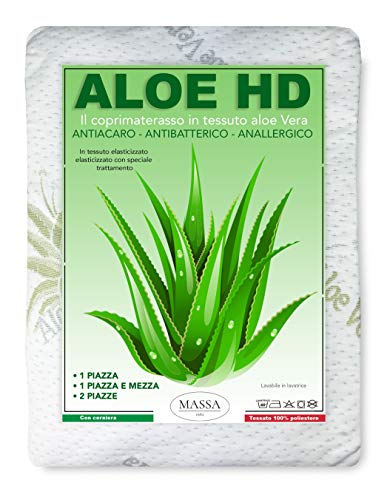 Tex family COPRIMATERASSO traversa Aloe Vera HD antiacaro e Anallergico Made in Italy - 2 PIAZZE