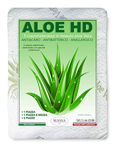 Tex family COPRIMATERASSO traversa Aloe Vera HD antiacaro e Anallergico Made in Italy - 2 PIAZZE