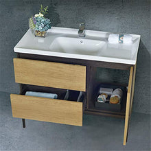 GFBVC Mobile Lavabo Mobile da Bagno in Legno Multistrato in Legno per Pavimenti in Legno Semplice Toilette Combinazione lavabo Facile da Pulire (Color : Brown, Size : 47x102x87cm)