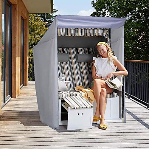 Patio Plus - Copertura da giardino per dondolo a 2 e 3 posti, in tessuto Oxford 600D, impermeabile, antistrappo, resistente ai raggi UV, 135 x 105 x 175 cm, colore: grigio