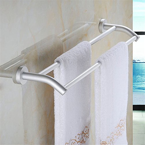 MBYW Portasciugamani Moderno Minimalista Portasciugamani Elegante per Il Bagno di Moda Portasciugamani Doppio palo in Alluminio Tondo, Lunghezza 60 cm  Adatto per Bagno,Cucina, Ufficio o Altri luoghi