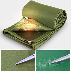 MHBGX Telone Resistente Impermeabile per Esterni, Verde Militare Tessuto ad Alta Densità per Campeio All'Aperto e Teloni Resistenti Al Freddo,un,3,8X4,8 M