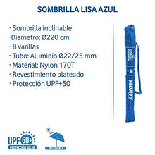 Lola Home - Ombrellone da spiaggia, pieghevole, in Nylon, 220 cm, colore blu, Garden