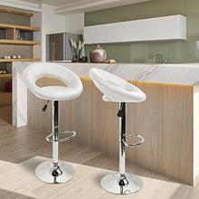 IntimaTe WM Heart 2 x Sgabelli Bar per Cucina con Schienale e Poggiapiedi Moderno Regolabile Girevole Sgabello in Pelle (Bianco)