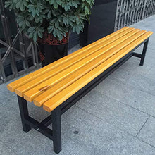 Panca da giardino in legno massello resistente agli agenti atmosferici, Sedili per il prato del portico con struttura in acciaio impermeabile e antiruggine Panchina del parco della scuola