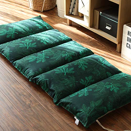 Nileco Copertura del Letto del Cuscino da Pavimento del Bambino,Pieghevole Nap Materasso Tatami Tappetino Anti-Slip Dormire Pad Morbido Materasso Futon Home da Terra Ufficio-Verde 61x167cm(24x65inch)