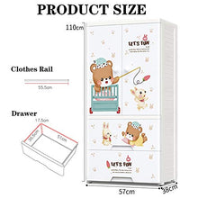 MICEROSHE Armadio Semplice Durevole Bambini Orso Guardaroba dei Cartoni Animati in Resina Camera Fai da Te Abiti di Design Modulari Armadietto Armadio for Bambini Design Pratico