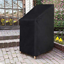 SAFETYON Copertura per Sedie da Giardino 2 Pcs, Copertura Mobili Giardino Impermeabile Anti-UV in Tessuto Oxford, Fodera Sedie Giardino con Orlo e Fibbie, Copertura Sedie Esterno 75*75*120cm, Nero