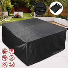 YAQIAN Copertura per mobili da giardino in tessuto Oxford, rettangolare, antivento, anti-UV, copertura per tavolo da giardino, 242 x 162 x 100 cm
