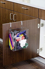WENKO Cesto portasacchetti sopra anta - per sacchetti o calze, Metallo cromato, 20 x 30 x 12 cm, Argento lucido
