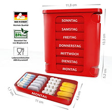Scatole dei medicinali Kerpers® 7 giorni con 4 scomparti ciascuno - Made in Germany - portapillole, torre dei medicinali, portapillole, distributore di medicinali, portamedicinali per la conservazione