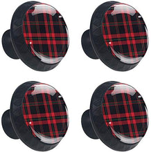Modello scozzese scozzese rosso nero verde scozzese Pomelli per Porta Set di 4 Pomelli per Mobili Manopole per Cassetti Cucina Armadio Vetro