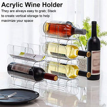 Vssictor - Portabottiglie in plastica, impilabile, per bottiglie di vino, per piani di lavoro della cucina, piano di lavoro, dispensa, frigorifero