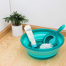 Tisi - Bacino pieghevole rotondo per lavabo, per viaggi, campeggio, escursionismo, infrangibile, in silicone, salvaspazio, 10,5 x 25,5 cm, colore: Blu lago