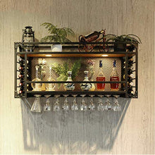 Alqn Portabottiglie da parete a parete | Supporto per bicchiere di vino sospeso in metallo | Cube Portabottiglie Portabottiglie | Accessori per la casa cucina Bar (nero),100 × 30 × 55 centimetri