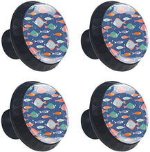 Pesci Pattern Colorato Mare Marina Pomelli per Porta Set di 4 Pomelli per Mobili Manopole per Cassetti Cucina Armadio Vetro