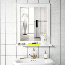 HCMNME Specchio da Bagno 50 × 60 cm con ripiano a Parete ripiano rettangolo Bianco