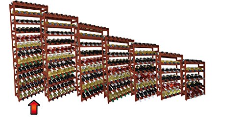 Len mar - Scaffale Porta Bottiglie di Vino, in Legno di Pino trattato, Marrone - RW-1-91 Braun 198x92x25 cm