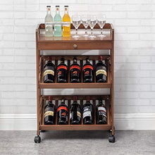 Summerone Bamboo Wine Rack Cabinet con cassetto e Ruote, Piano Vino Scaffale Scaffale, freestanding cremagliera di Esposizione for la Cucina, dispensa, Cantina