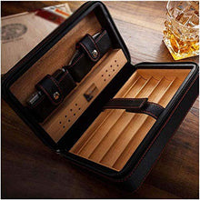 ZYING Nero Portatile Cigar Box umidificatore - Cigar Box da Viaggio in Pelle Humidor con Il Sigaro Cutter e umidificatore