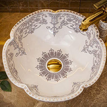 LYM Bacino di Ceramica contatore, Famiglia Rotonda lavabo Art lavandino del Bagno Bacino Bowl controsoffitto (42x15cm)