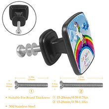 Unicorno arcobaleno 4 PCS Pomelli per Porta, Pomolo per Mobile, Pomelli per Mobili con Viti, Maniglia per Armadietto, Pomelli per Porta, Pomelli per Cassetti per Porta, Armadio, Cassetto e Credenza