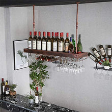IAIZI 2- in-1 Wine Rack - Wall Hanging Titolari Ferro Bicchiere di Vino E Bottiglie di Archiviazione [Altezza Regolabile 30-60cm] - Bronzo Struttura del Soffitto Calici Rack (Size : 120cm)