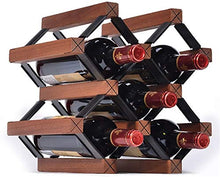 Classico Freestanding bottiglia di vino di legno Barilotto di vino rack supporto in metallo Steel Cabinet Bottle Holder Lattice bagagli stand Organizzatore controsoffitto in legno Wine Rack |Vino Arma