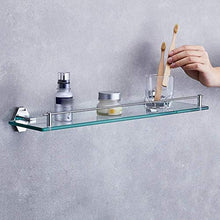 DNSJB Mensola in Vetro per Bagno, ripiano Anteriore in Rame Pieno Specchio, 1 scaffale per Cosmetici da Bagno