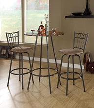 Monarch Specialties Metal Diametro Tavolo da Bar, 76,2 cm, Cappuccino/Marmo/caffè