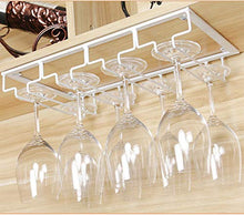 Vetro Occhiali Holder Vino Piede Appeso con 4 Row per la Cucina Bancone, 40 × 22,5 × 5,5 Centimetri,Bianca