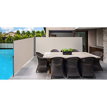 SONGMICS Doppia Tenda Laterale 1,6 x 6 m (A x L), Tenda Retrattile, Protezione Privacy, Paravento, Parasole, per Balcone Patio Terrazzo Giardino, Beige GSA320E