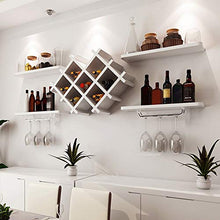 LXD Wine Rack, Muro Calici pensili Rack strato singolo/doppio strato Scaffali portabottiglie mensole di esposizione, 4 colori,2 Layer-white