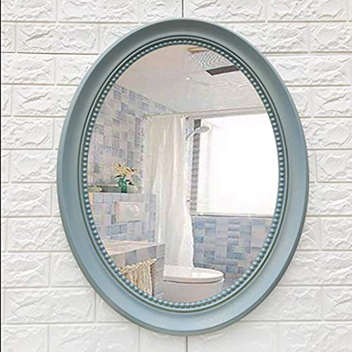 AJH Specchi da Bagno Specchio da Parete Specchio per Trucco da Trucco Specchio da Bagno a Parete Specchio da Bagno Ovale con Cornice in ABS Specchio Decorativo impermeabi