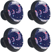 Moon Star Pattern Navy Night Pomelli per Porta Set di 4 Pomelli per Mobili Manopole per Cassetti Cucina Armadio Vetro