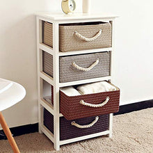 Comodino Legno Comodino con 2 cassetti Moderna Armadio di immagazzinaggio Paglia Comodino for la casa da Letto Accessori Multi-Color per mobili Camera da Letto