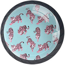 Rosa modello Tige blu Pomelli per Porta Set di 4 Pomelli per Mobili Manopole per Cassetti Cucina Armadio Vetro