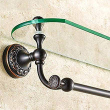 L-YINGZON Asciugamano Rack, Bagno cremagliera cremagliera Rack Appendiabiti Bagno mensola di Vetro Bagno di Rame Singolo Strato Cosmetici Telaio Anteriore Specchio Telaio con Bar (2ADF) 52 Centimetri