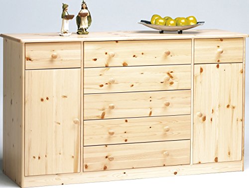 Erst-Holz Cassettiera-credenza con 2 Ante e 7 cassetti in Pino massello 90.50-31
