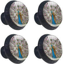 Pavone Pomelli per Porta Set di 4 Pomelli per Mobili Manopole per Cassetti Cucina Armadio Vetro