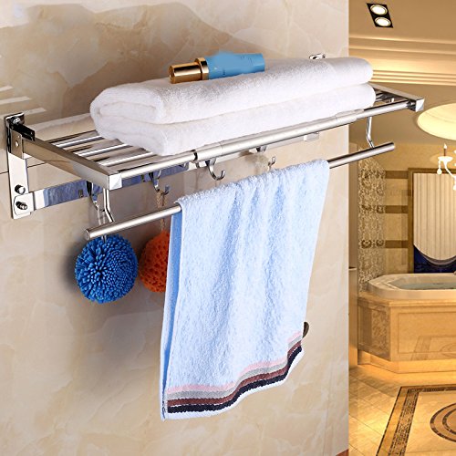 MBYW Portasciugamani Moderno Minimalista Portasciugamani Elegante per Il Bagno di Moda Portasciugamani Doppio Pieghevole per attività in Acciaio Inox/portasciugamani per Doccia Porta Asciugamani