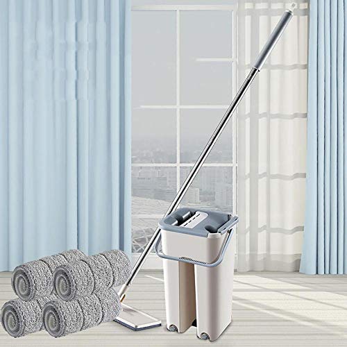 SSAYY Spray Mop Mocio E Secchio Magici Automatici A Pressione Piatta Evitare Il Lavaggio delle Mani Panno di Pulizia in Microfibra Cucina Pavimento in Legno Mop Lazy Fellow