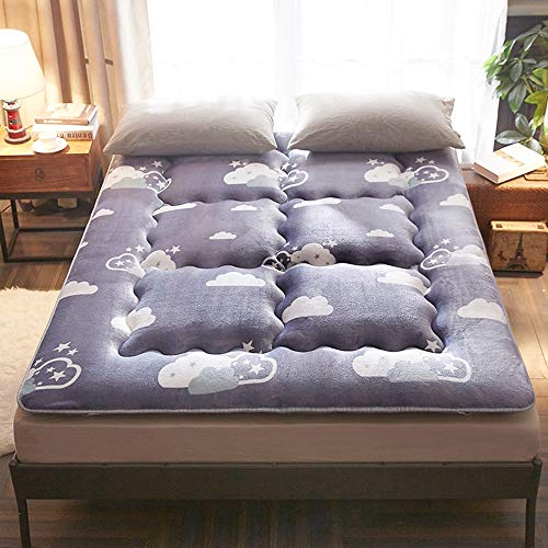 LERDBT Coprimaterassi, Protezioni e Topper Tatami Tappetino Pieghevole Rotolo Piano Materasso futon qualità dell'hotel (Colore : Viola, Dimensione : 150x200cm)