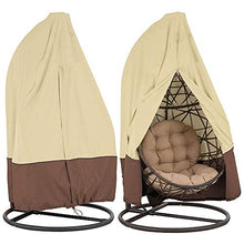 CHEYLIZI Copertura della Sedia Dondolo, Sedie Sospese Coperture Mobili Impermeabili Tessuto Oxford con Fodera in PVC, Sedie Sospese Antipolvere Protettiva Copertina (Single: 115 * 190 cm, Beige)