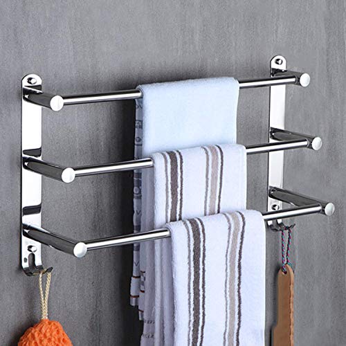 Sywlwxkq Portasciugamani, portasciugamani da Bagno a Parete in Acciaio Inossidabile 304, portasciugamani Multifunzione Lungo 40 cm / 15.75 Pollici per Cucina, Bagno, WC (Dimensioni: 60 cm)